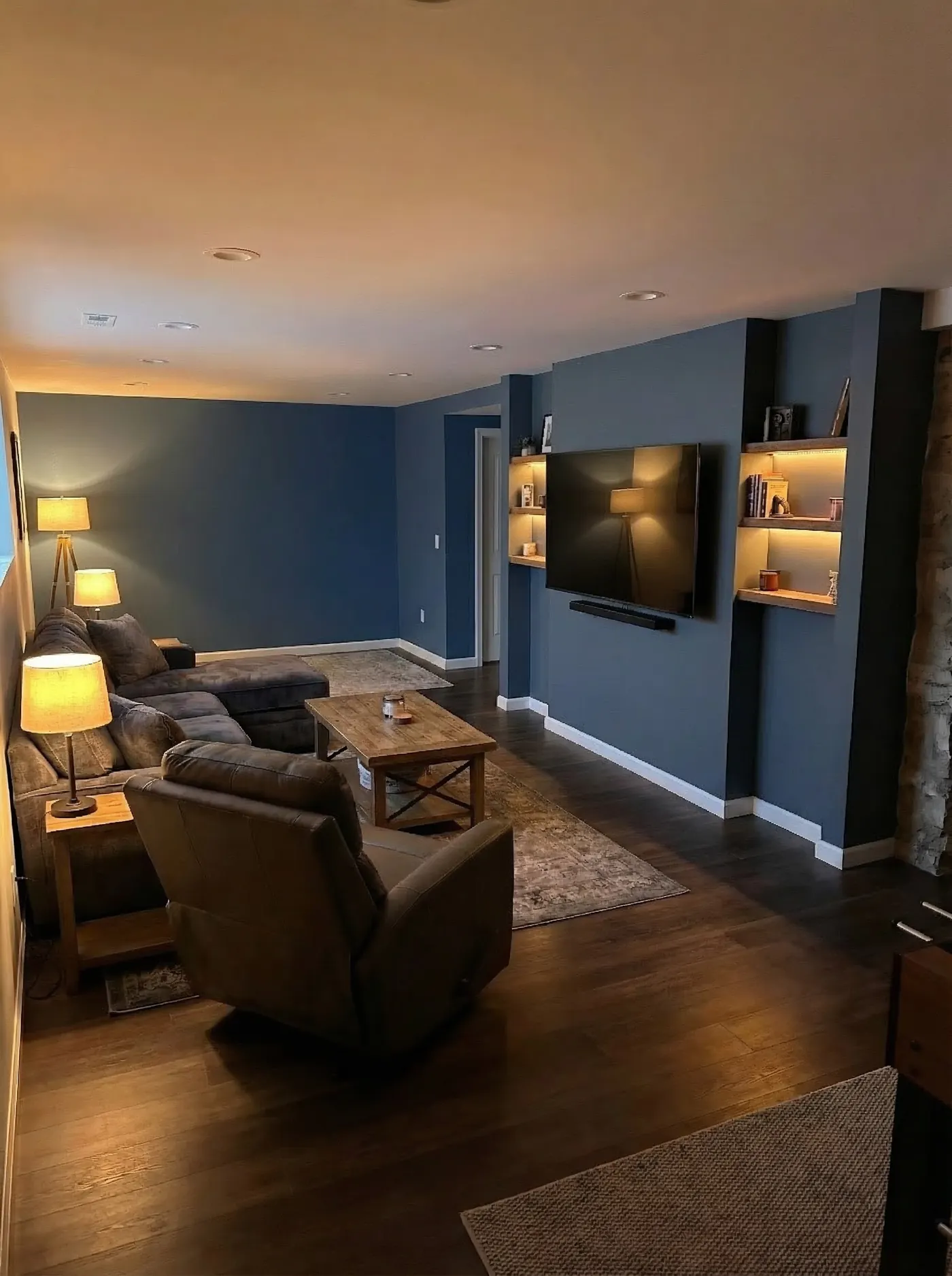 Living room of The Atelier, a sunlit master suite with period details at The Leschi Collection